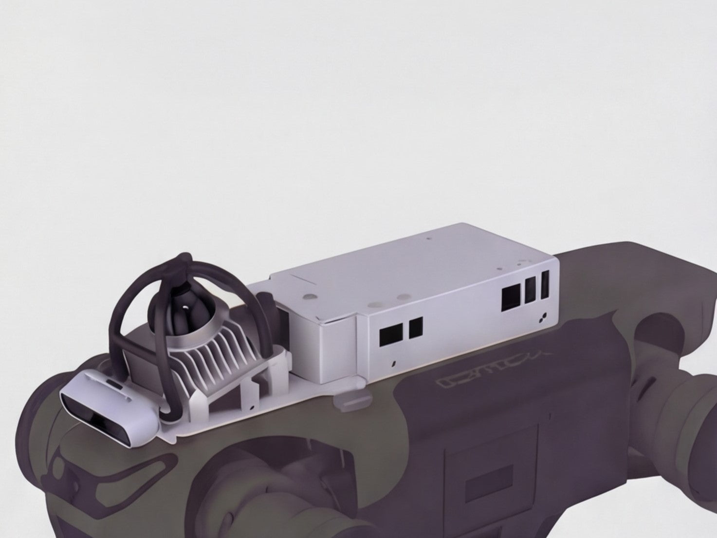 A DEEP Robotics Lite3 LiDAR payload mounted on a robotic platform, featuring a high-precision 3D LiDAR sensor for environmental mapping, autonomous navigation, obstacle detection, and SLAM research in advanced robotics applications.