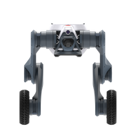 A DEEP Robotics Lynx M20 Pro wheel-legged quadruped robot in a front-facing view. This industrial-grade, all-terrain robot is designed for autonomous navigation, inspection, and emergency response in hazardous and unstructured environments. It features a hybrid locomotion system, LiDAR, and wide-angle cameras for 360-degree environmental perception and omnidirectional obstacle avoidance.