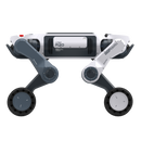 A white and grey DEEP Robotics Lynx M20 Pro wheeled-legged robot, designed for autonomous industrial inspection and emergency response in hazardous, all-terrain environments. The robot features a hybrid locomotion system, LiDAR for navigation, and an IP66 rating for durability.