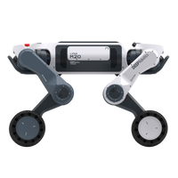 A white and grey DEEP Robotics Lynx M20 Pro wheeled-legged robot, designed for autonomous industrial inspection and emergency response in hazardous, all-terrain environments. The robot features a hybrid locomotion system, LiDAR for navigation, and an IP66 rating for durability.