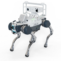 A white and grey DEEP Robotics X30 Pro quadruped robot, configured for industrial inspection, equipped with advanced sensors like cameras and LiDAR for autonomous navigation and monitoring in complex and hazardous environments.