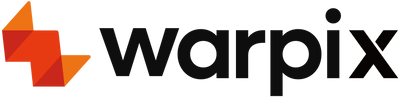 Warpix logo featuring a dynamic orange and red abstract symbol resembling a lightning bolt or folded paper, alongside the brand name 'warpix' in black lowercase text. This logo signifies Warpix's mission to make cutting-edge technology, such as advanced robotics, next-generation mobility devices, and breakthrough consumer tech, accessible to people globally.